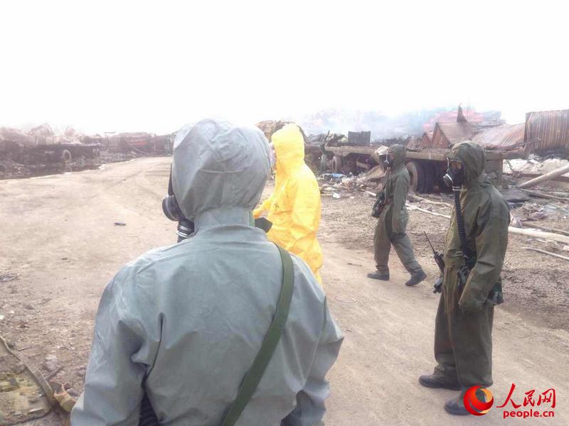 Milit?rische Spezialkr?fte r?umen in Tianjin auf