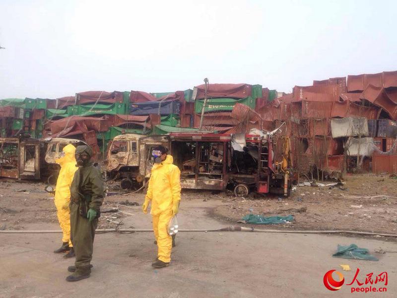 Milit?rische Spezialkr?fte r?umen in Tianjin auf