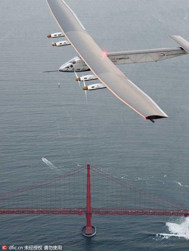 Schweizer Solarflugzeug in San Francisco gelandet
