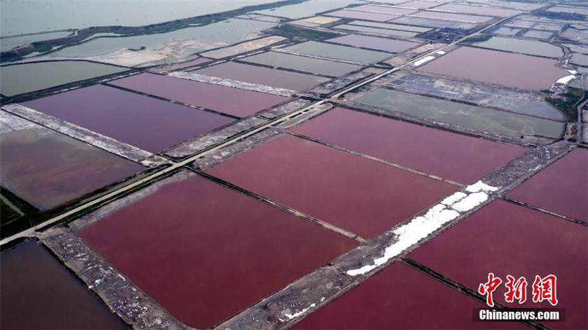 Die vielen Farben des herbstlichen Yanhu-Sees aus der Vogelperspektive