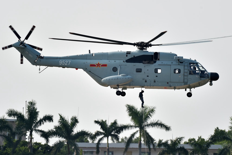 Gemeinsame übung der chinesischen und russischen Marineinfanterien