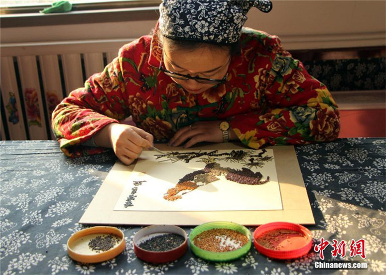 Getreidebilder zum Jahr des Hahns