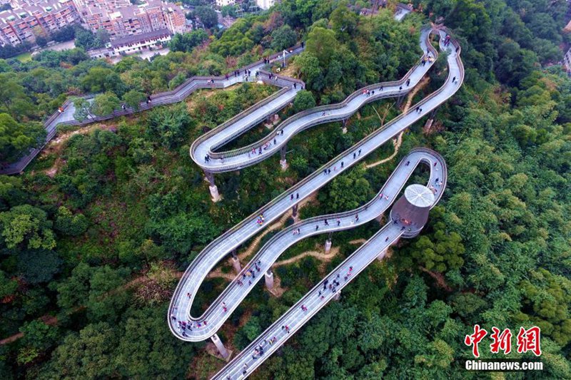 Der sch?nste Steg Fuzhous aus der Vogelperspektive