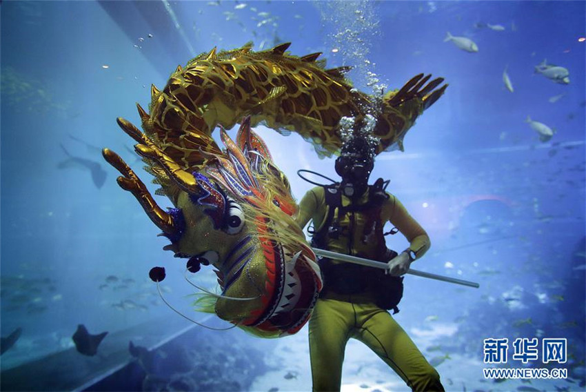 Die Welt feiert das Frühlingsfest mit einem L?wentanz