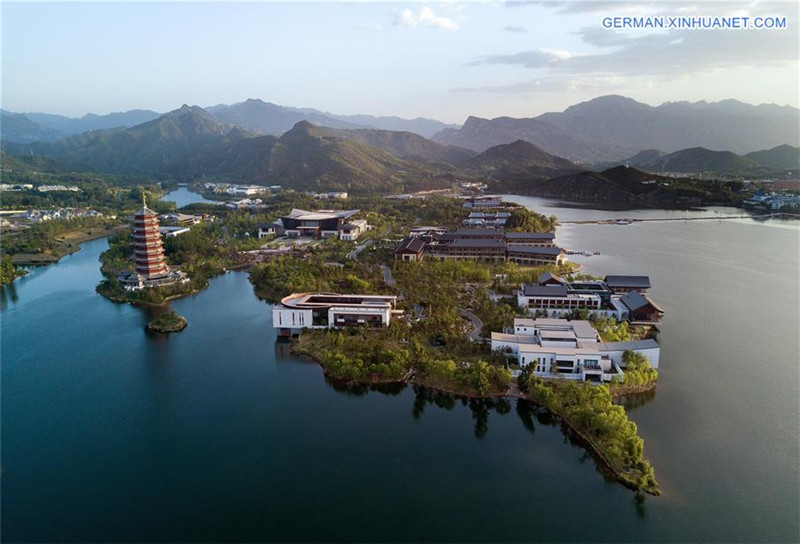 Landschaft des Yanqi-See-Ferienortes