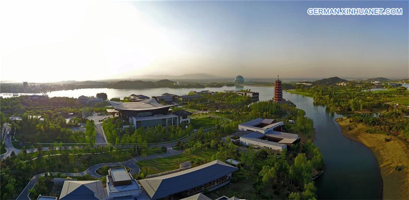 Landschaft des Yanqi-See-Ferienortes