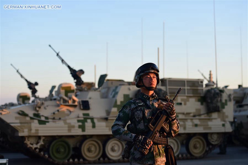 Truppen treffen Vorbereitungen für eine Milit?rparade in der Inneren Mongolei