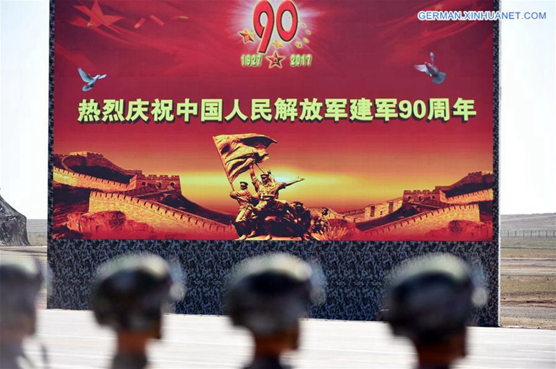 Truppen treffen Vorbereitungen für eine Milit?rparade in der Inneren Mongolei