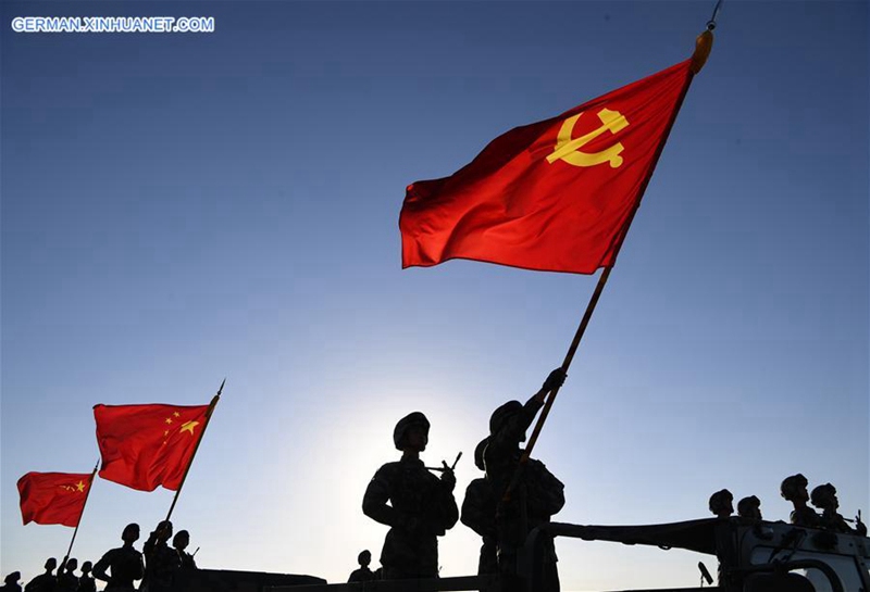 Truppen treffen Vorbereitungen für eine Milit?rparade in der Inneren Mongolei