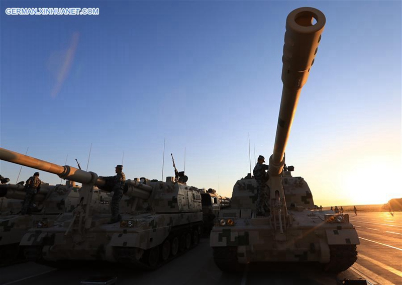 Truppen treffen Vorbereitungen für eine Milit?rparade in der Inneren Mongolei