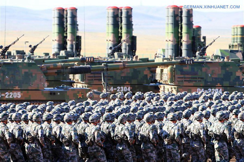 Truppen treffen Vorbereitungen für eine Milit?rparade in der Inneren Mongolei