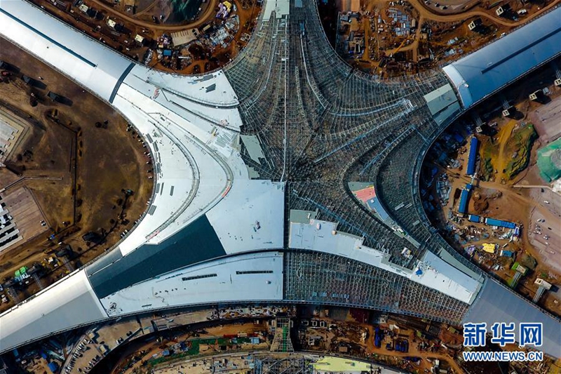 Bau des internationalen Flughafens Jiaodong in vollem Gang