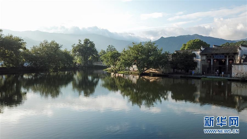 Blick von oben auf historische D?rfer im Süden Anhuis
