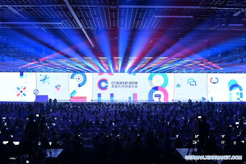 Chinesischer Technologie-Gigant Baidu h?lt j?hrliche Konferenz der KI-Entwickler in Beijing ab