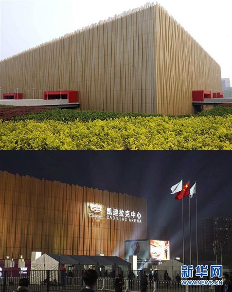 Austragungsorte der Olympischen Spiele in Beijing: gestern und heute