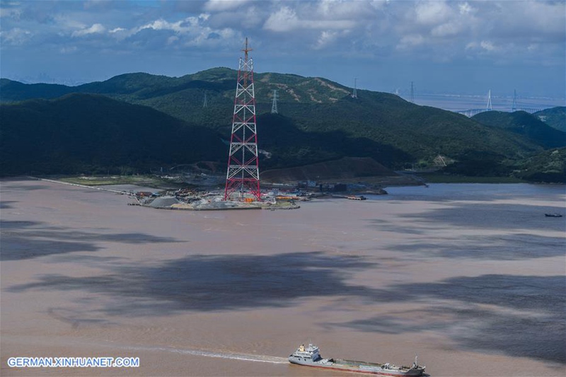 Hochspannungsleitungsprojekt zwischen Zhoushan und Ningbo voraussichtlich Ende Okotober fertiggestellt