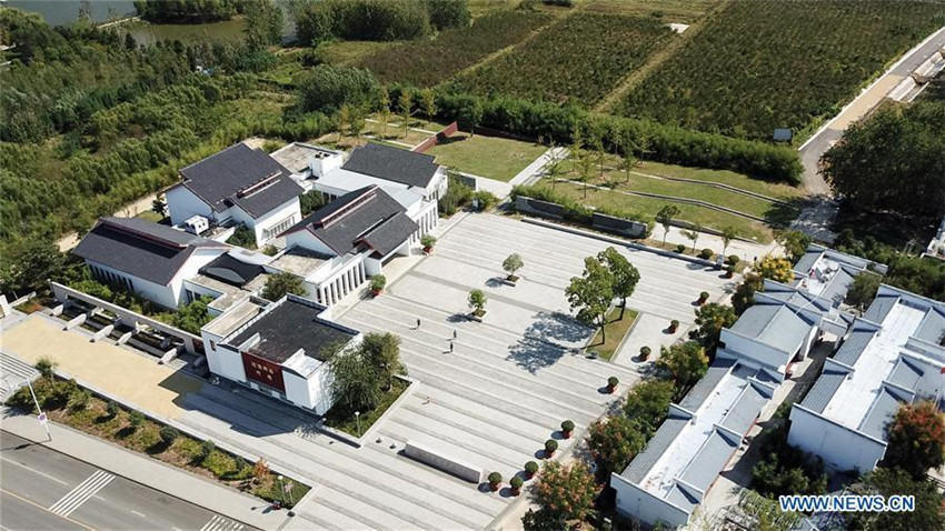 Luftaufnahme des Dorfes Xiaogang in Anhui