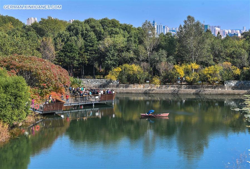 Herbstlandschaft im ?kologischen Park in Jilin