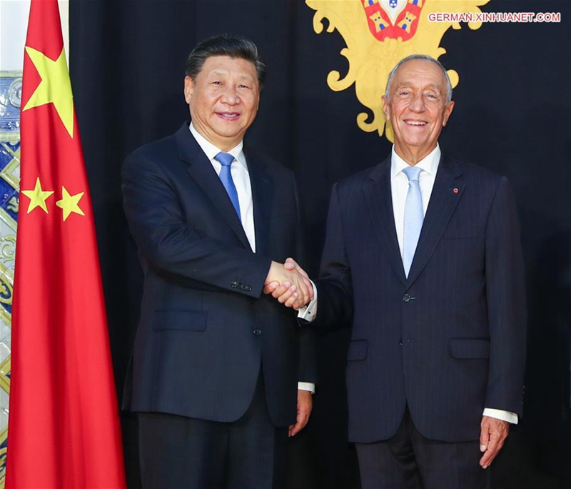 Xi Jinping führt Gespr?che mit portugiesischem Pr?sidenten