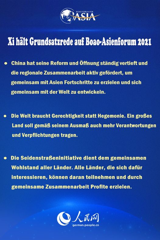 Xi h?lt Grundsatzrede auf Boao-Asienforum 2021