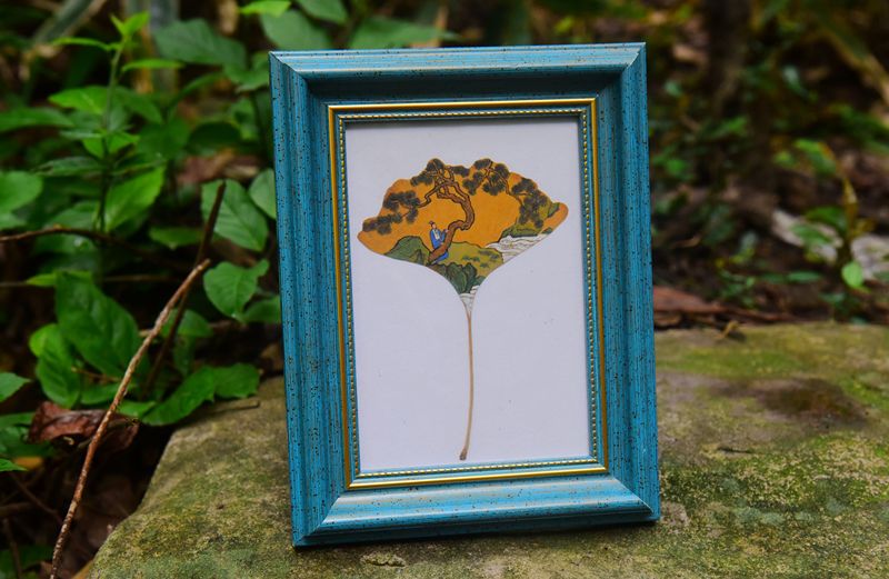 Hangzhou: Kunstwerke auf Ginkgo-Bl?ttern