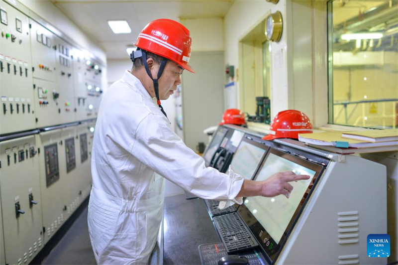 Riesiger chinesischer Bagger hilft beim Hafenbau in Malaysia