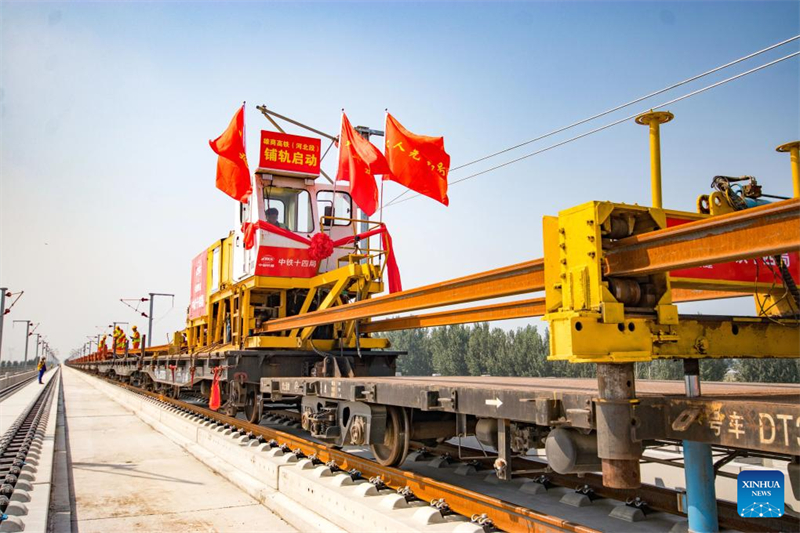 Gleisverlegung für Hochgeschwindigkeitsstrecke Xiong'an–Shangqiu startet
