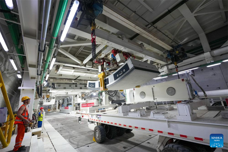 Im Bau befindlicher Tunnel unter dem Gelben Fluss in Jinan
