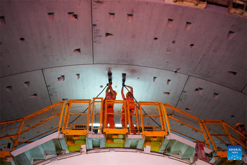 Im Bau befindlicher Tunnel unter dem Gelben Fluss in Jinan