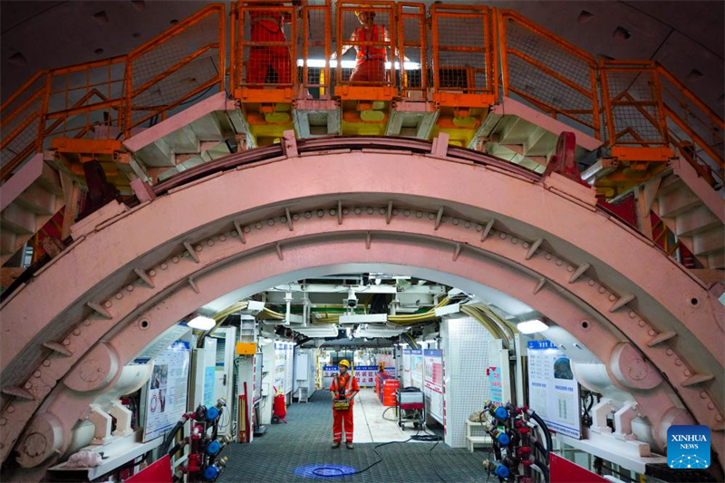 Im Bau befindlicher Tunnel unter dem Gelben Fluss in Jinan